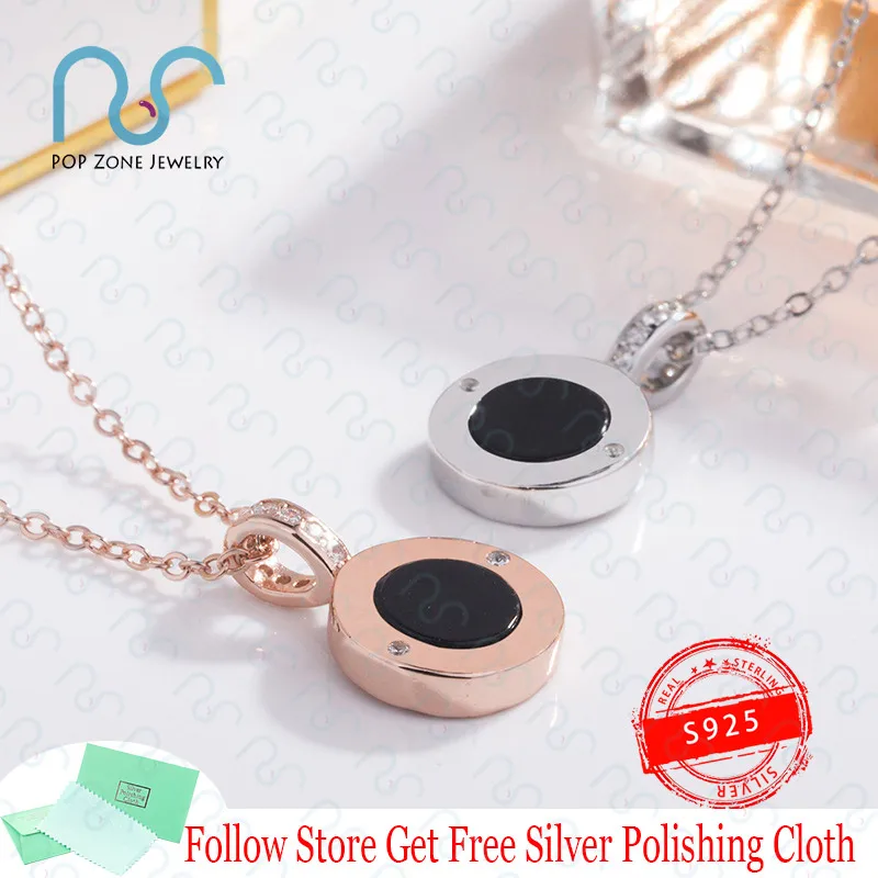 

Famous Brand Luxury Necklace Rome Ancient Coins Series Onyx Mother Shellfish Two-Sided S925 Silver Pendant Necklace With Logo