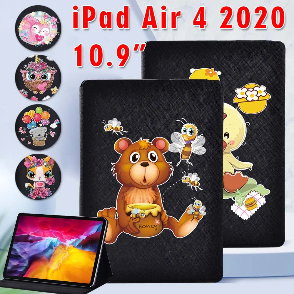 

For Apple IPad Air 4 10.9 Inch 2020 PU Leather Tablet Stand Folio Cover - Ultra-thin EVA Colors Case