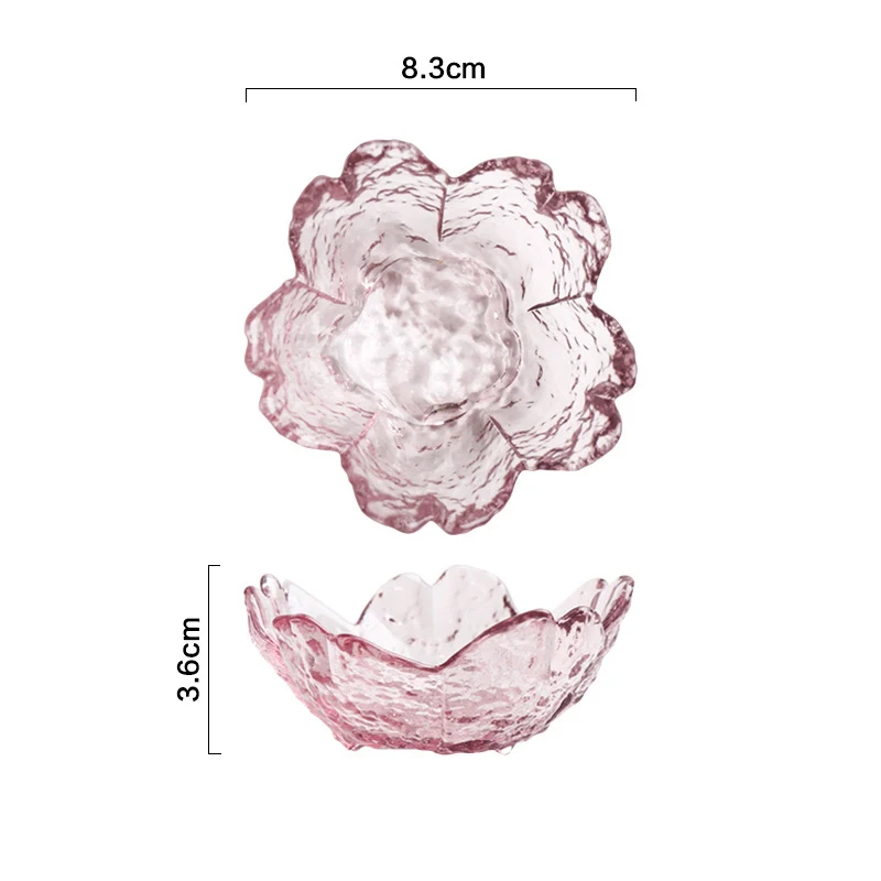 Небольшой Стекло блюдо японский Стиль в виде розового цветка чаша для закусок