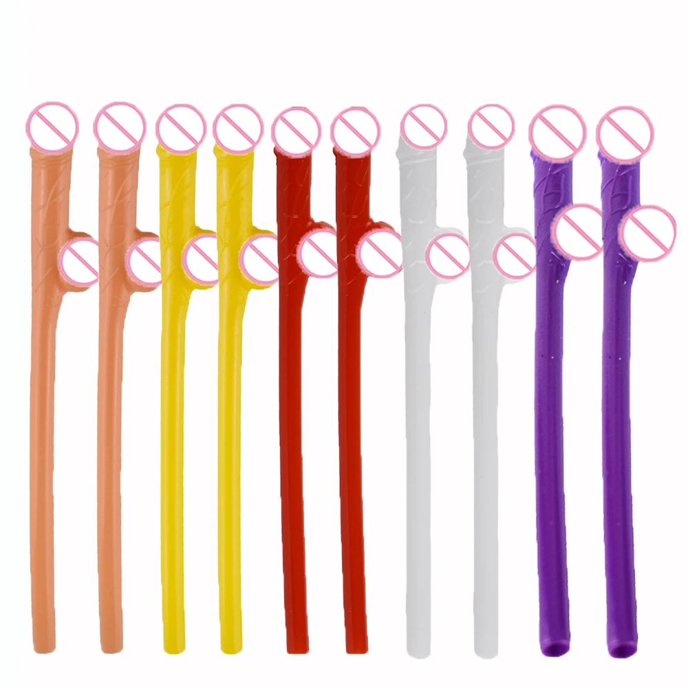 Multicolor 10 шт пластиковые сексуальные соломинки для пениса Вилли, для питья пениса, Обнаженная соломинка для свадьбы, девичника, девичника, вечерние, для ночного клуба - Цвет: Multicolor