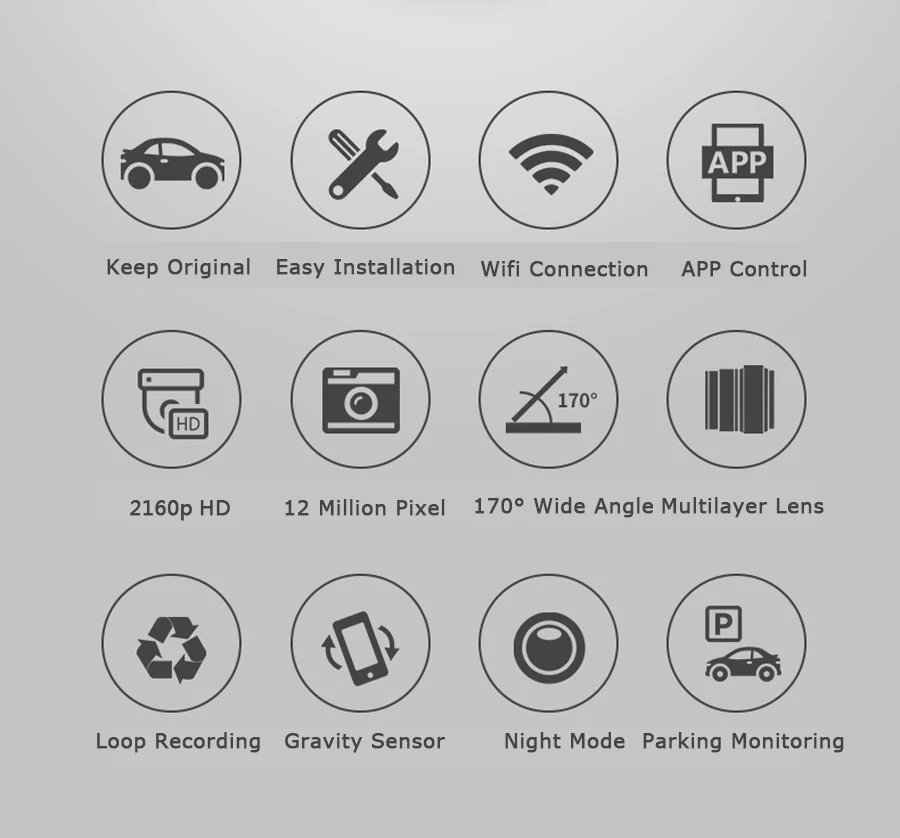 

Realsun 4K 2160P Car DVR Dual Core Novatek 96670 Wifi Dash Camera Video Recorder For Audi Car A1 A3 A4 A5 A6 Q2 Q3 Q5 Q7