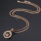 Женское и мужское ожерелье с знаком зодиака скорпиона 585 пробы, ожерелье с подвеской из розового золота, модные ювелирные изделия, подарки, опт, GP278D