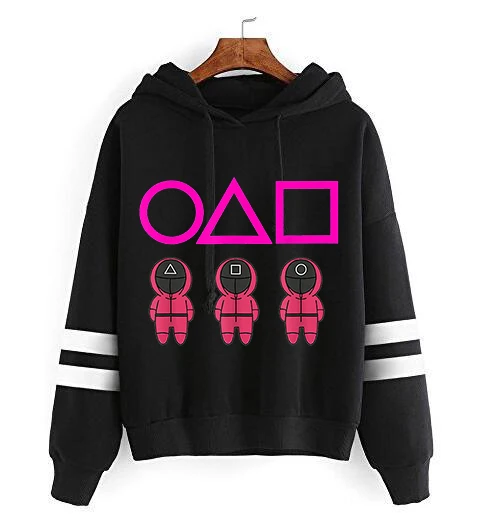 

Squid Game Sweatshirts Unisex Winter Warm Funny Anime Korean TV Hoodies Women Kawaii Cartoon Harajuku 456 Graphic Hoody Female