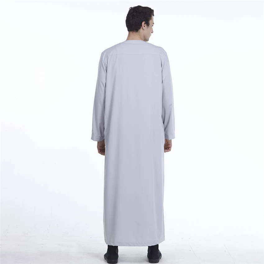 Arabic Abaya Islamic Clothing Men Muslim Dress Kaftan Robe Saudi Arabia Solid Gown Caftan Thobe Pakistan Male Clothing Djellaba