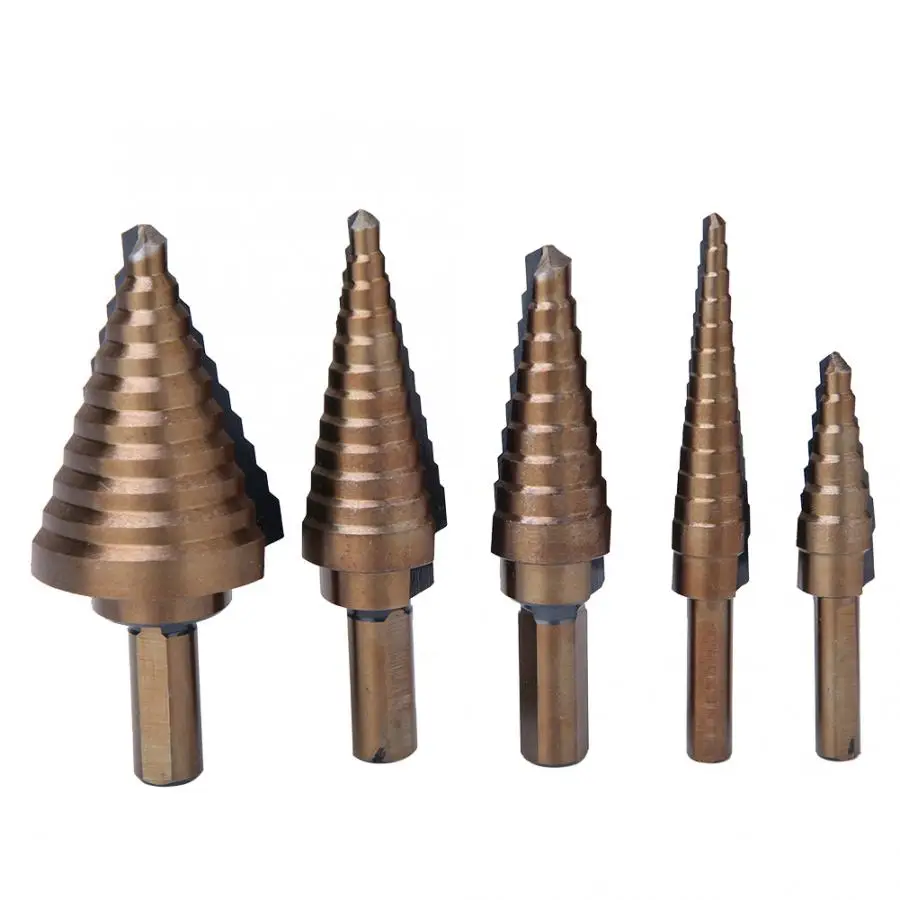 HSS Drill Saw Carpenter 5 Pcs Step Bit Triangular Shank High Speed Steel Hole Cutter | Инструменты