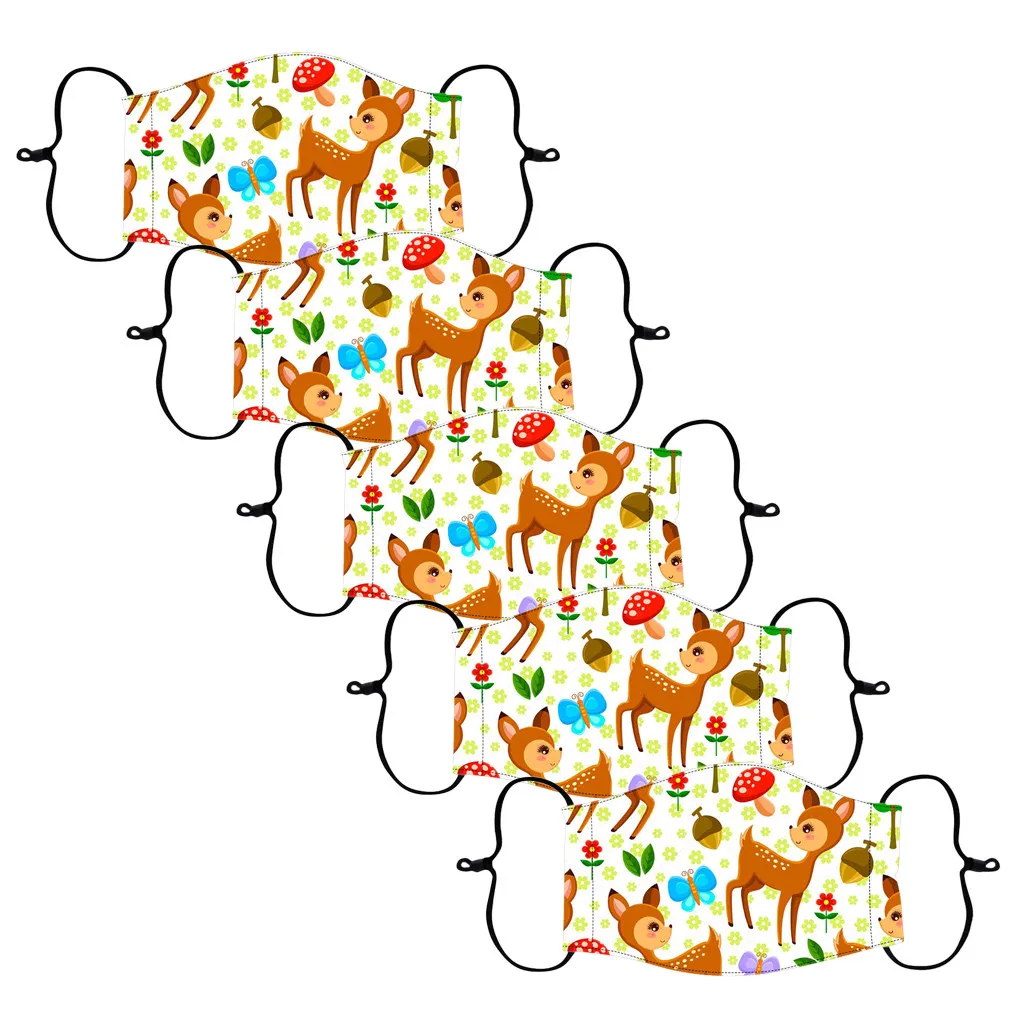 

5PC Children Kids Protective Face Covering Reusable Washable Breathable Soft Mask breathable soft washable protective mask