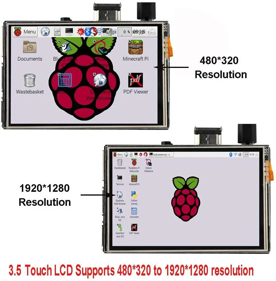3,5 дюймов HDMI LCD TFT сенсоный экран дисплей для Raspberry pi 2 и Pi 3 Модель B аудио выход со стилусом