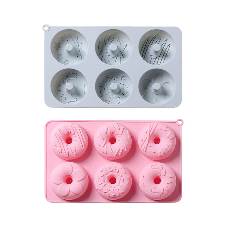 

6 Cells Large Size Cake Molds Food Grade Silicone Material Donut Mold Baking Tools Pastry Dessert Biscuit Fondant Mould