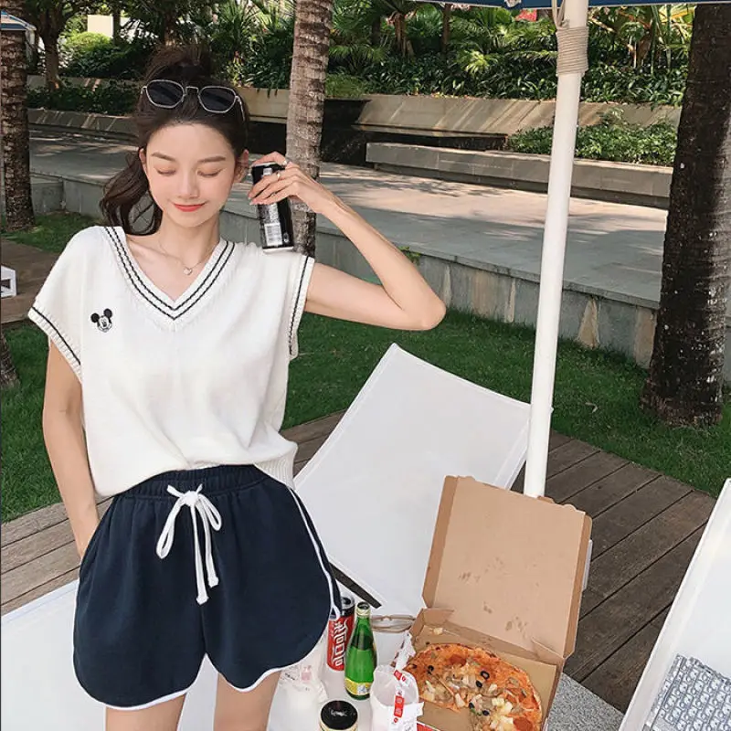 

Summer Fashion Loose All-match Shorts Casual High Waist Running Yoga Fitness Elastic Shorts Harajuku Korean Elastic Waist Pants