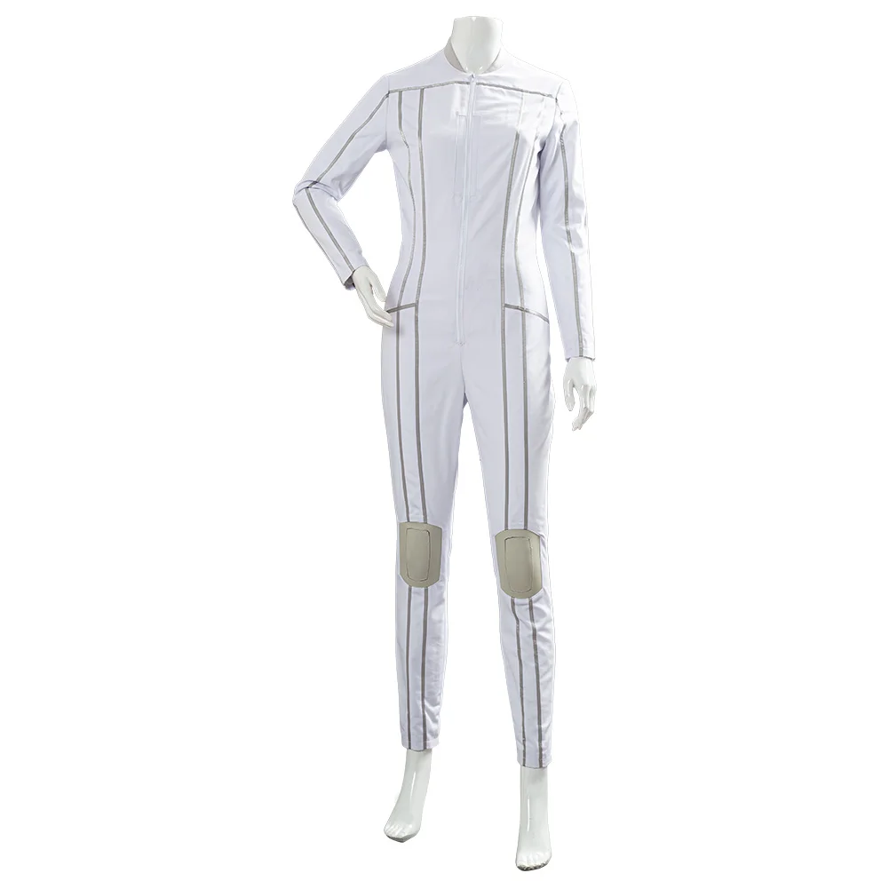

2021 new Costume Yelena Belova Cosplay White Jumpsuit Best Outfits Natasha Romanoff White Bodysuit Uniform Suit