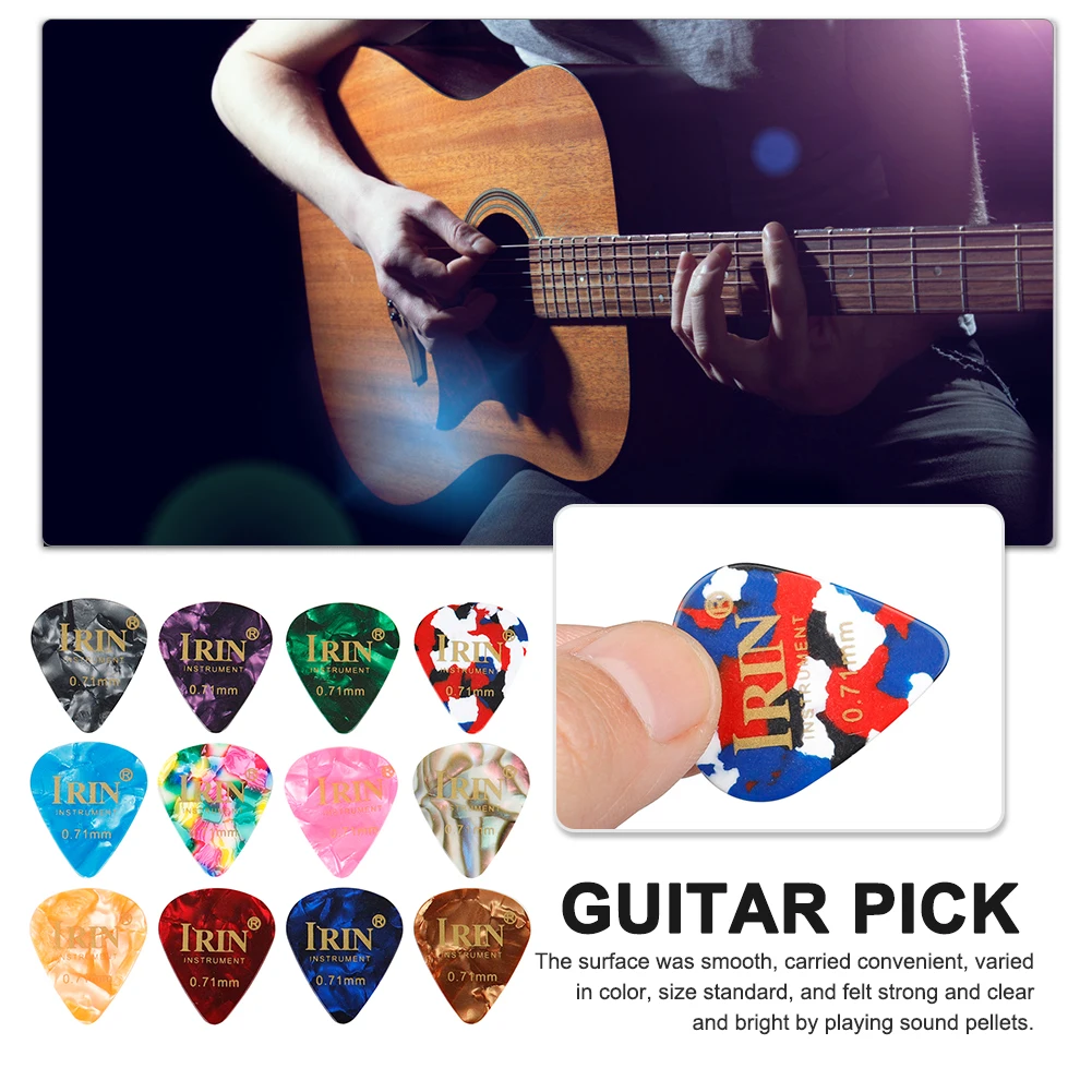 

100pcs Professional Celluloid Guitar Picks Multicolor Plectrum Portable Smooth Picks Acoustic Guitar Accessories Gift