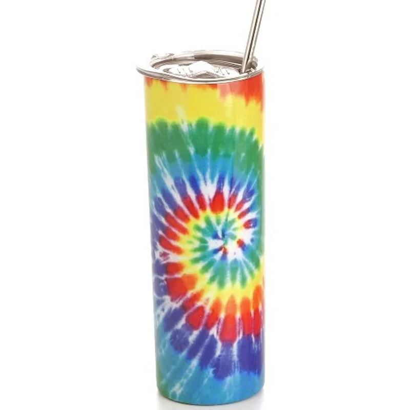 

20oz Straight Tumblers with Straw Double Wall Blanks White Stainless Steel Vacuum Insulated Slim 20 Oz Car Coffee Cups