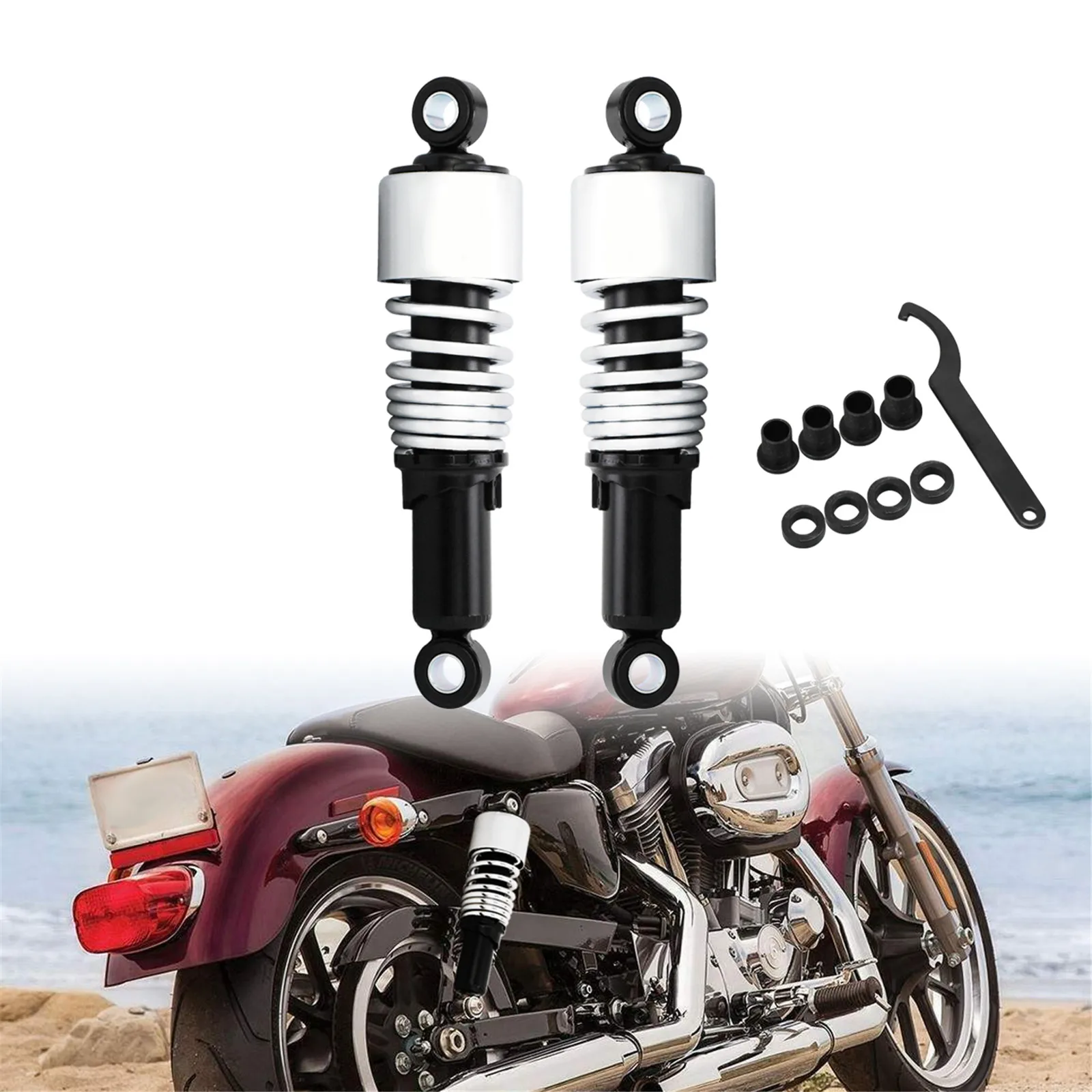 Амортизатор Задний 267 мм для мотоцикла Harley Sportster XL1200 883 Touring Road King FLHR Dyna 2 шт. |