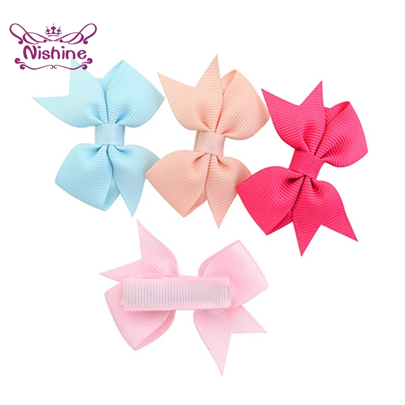 

Заколки для волос Nishine, 2 шт./лот, однотонные, с бантом, для малышей