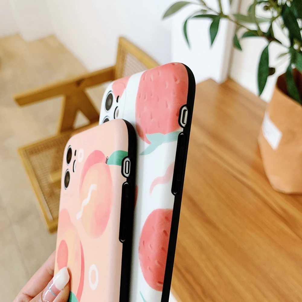 

Fresh Summer Fruit Peach Phone Case For iPhone 8 Plus 7 X XS Max XR Case For iPhone 11 Pro Max Soft TPU Back Cover Funda gift