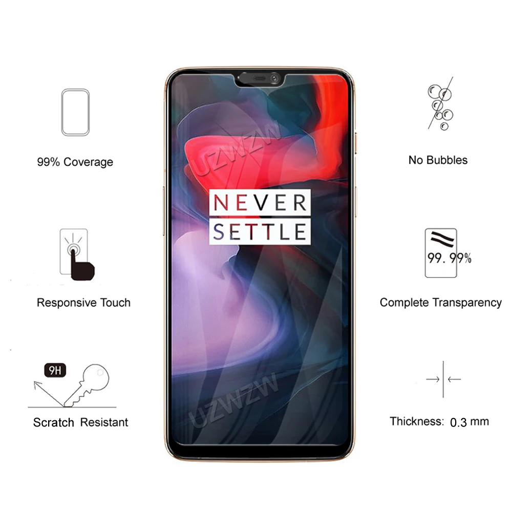 for oneplus 6 full coverage tempered glass phone screen protector protective guard film 2 5d 9h hardness free global shipping