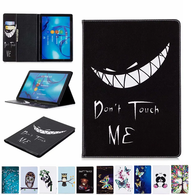 Модный мультяшный чехол подставка из искусственной кожи с рисунком для Huawei MediaPad