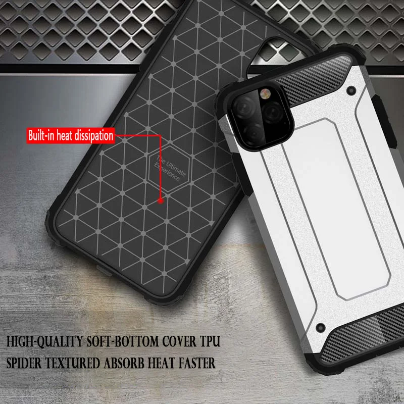 

Armor Shock Proof Case For iPhone 12 Mini 11 Pro X XR XS Max 7 8 6 Plus 6S 5 5S SE2 SE 2020 Hybrid Hard PC TPU Cover Coque Capa