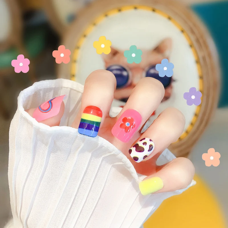 Поддельные ногти Мода милый патч 24 шт Свадьба День Рождения Вечеринка женщины и