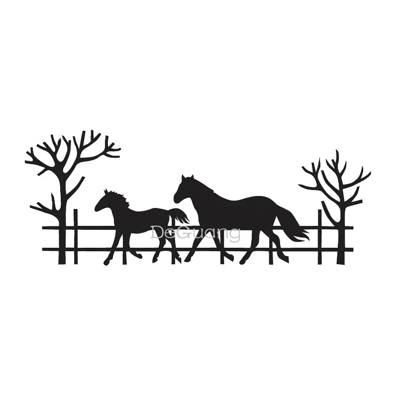 Deguang, альбом для вырезания металла, тиснение, технология «сделай сам», альбом, карточка, Пробивка, 3D Искусство, лошадь, забор, дерево, новинка 2020