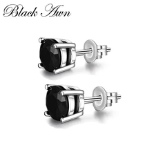 New Classic 925 Sterling Silver Earrings Cute Stud Earrings for Women Silver 925 Jewelry Round Boucles d'oreilles I175