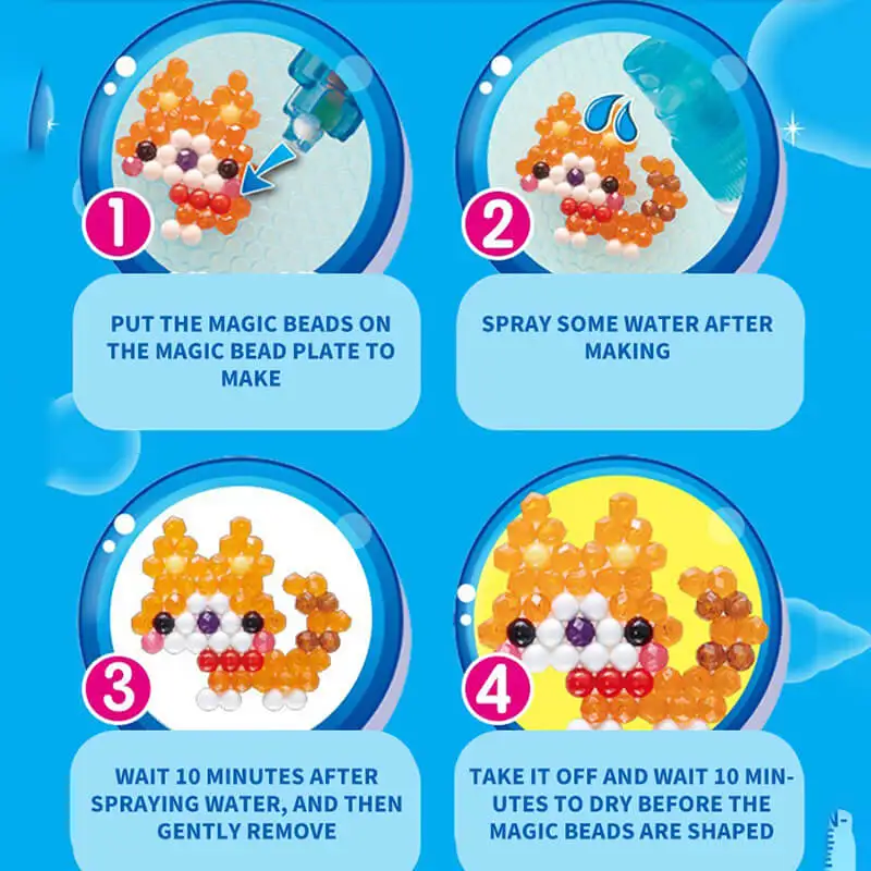 DIY 5 мм головоломка Hama Aquabeads набор бусин с водяным распылением шарики игры 3D