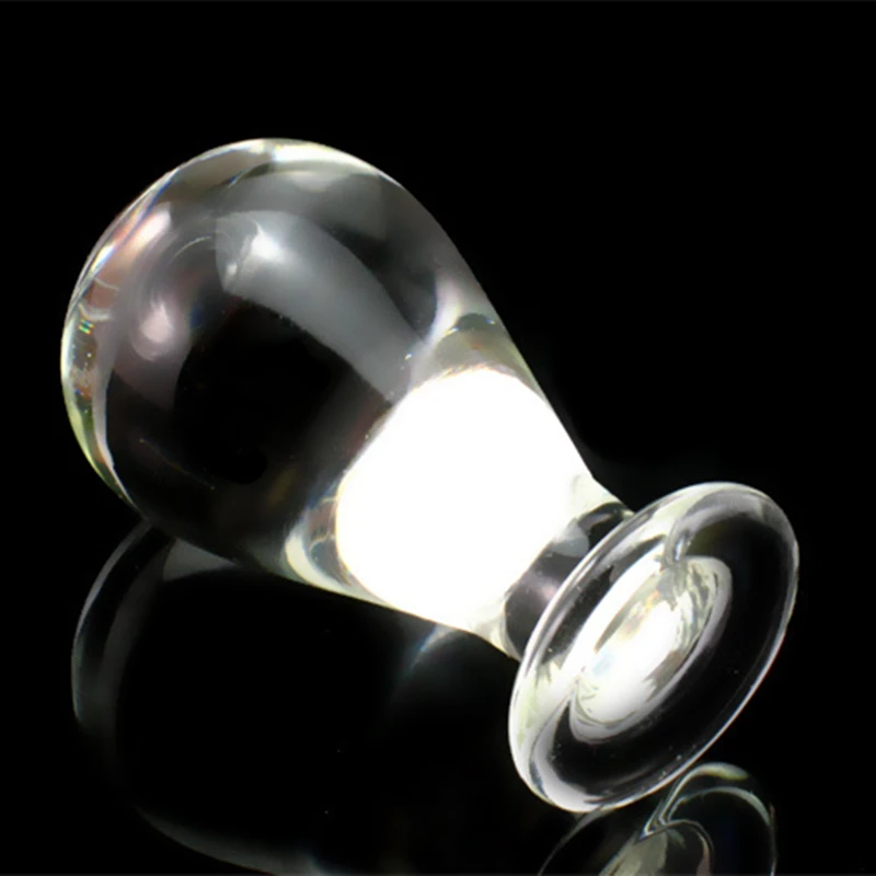 Унисекс! Большой гриб Стекло анальная пробка анальный массаж простаты