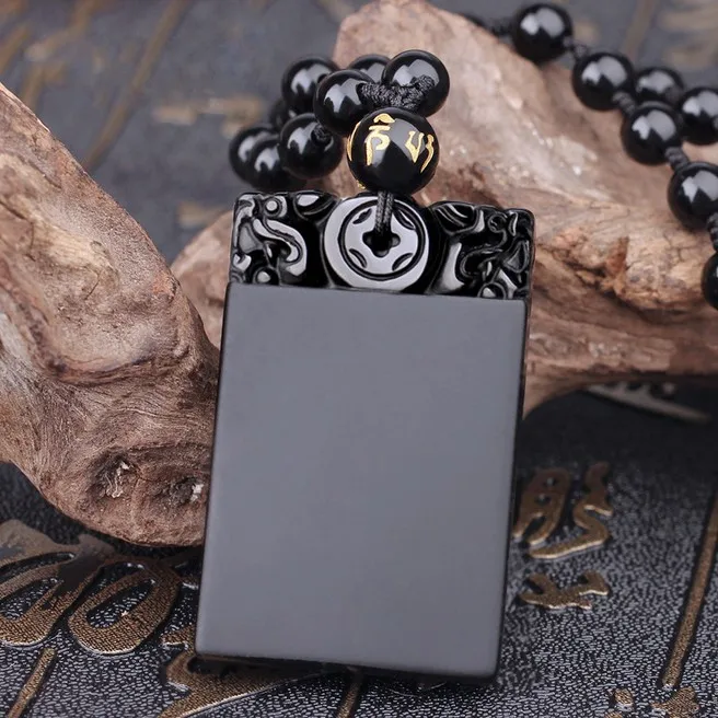 Красивый ручной работы натуральный черный обсидиан резной китайский Гуандун