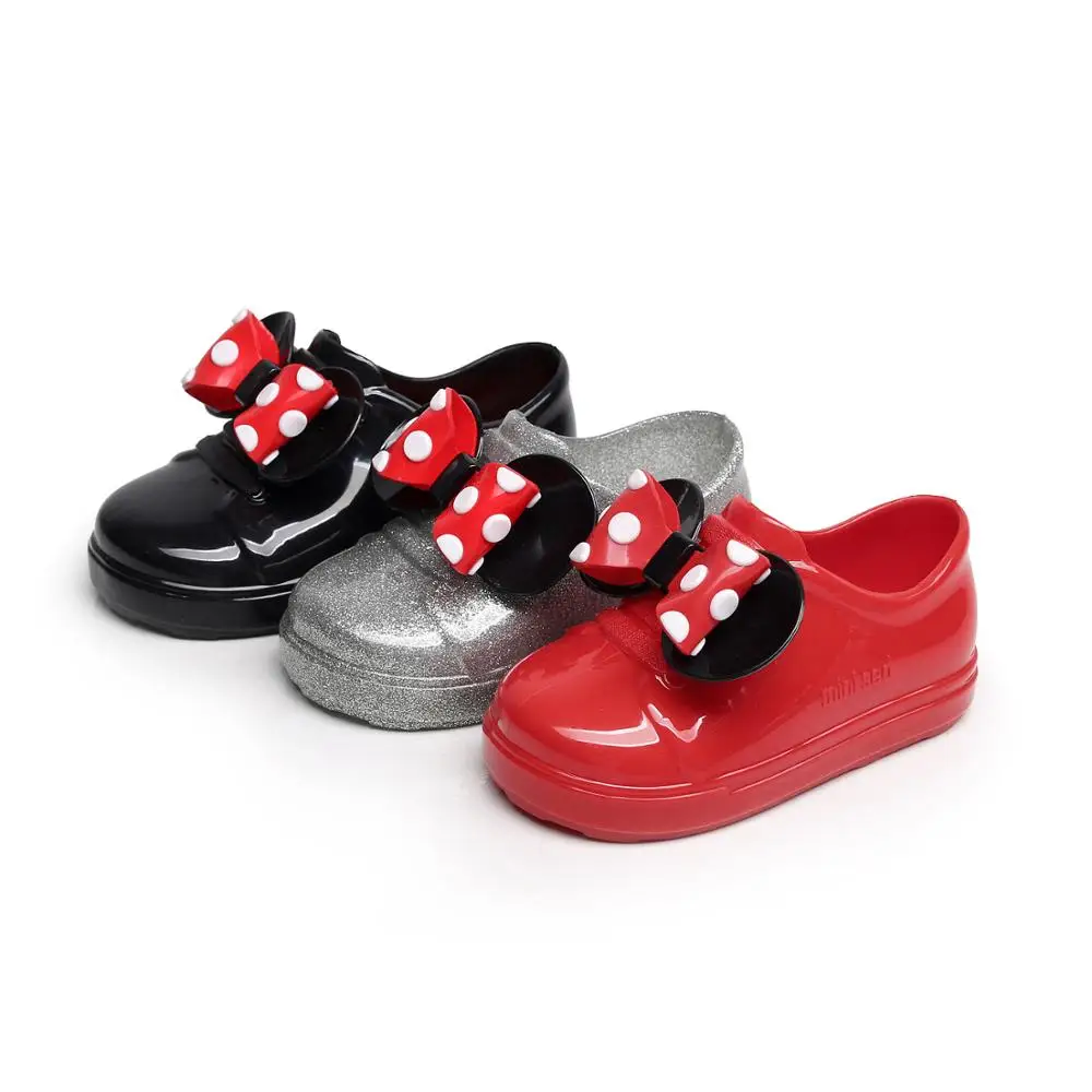 Mini Melissa/босоножки для девочек; Новинка; повседневные тонкие туфли с Микки-Маусом и бантом для девочек; прозрачная обувь ярких фруктов; водонепроницаемые прозрачные сандалии; обувь