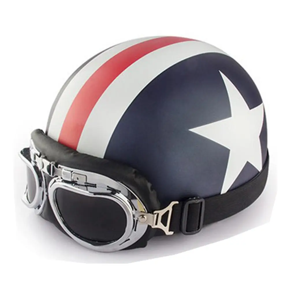 Ни один унисекс мотоциклетный шлем с очками половина лица Череп кепки