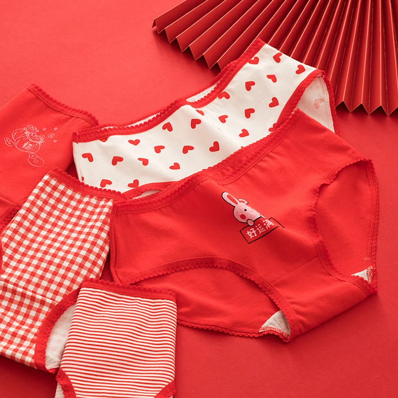 3 шт./лот От 10 до 20 лет; Детское нижнее белье; Высококачественные хлопковые трусики для девочек; Детские трусы с рисунком Красного кролика; Де...
