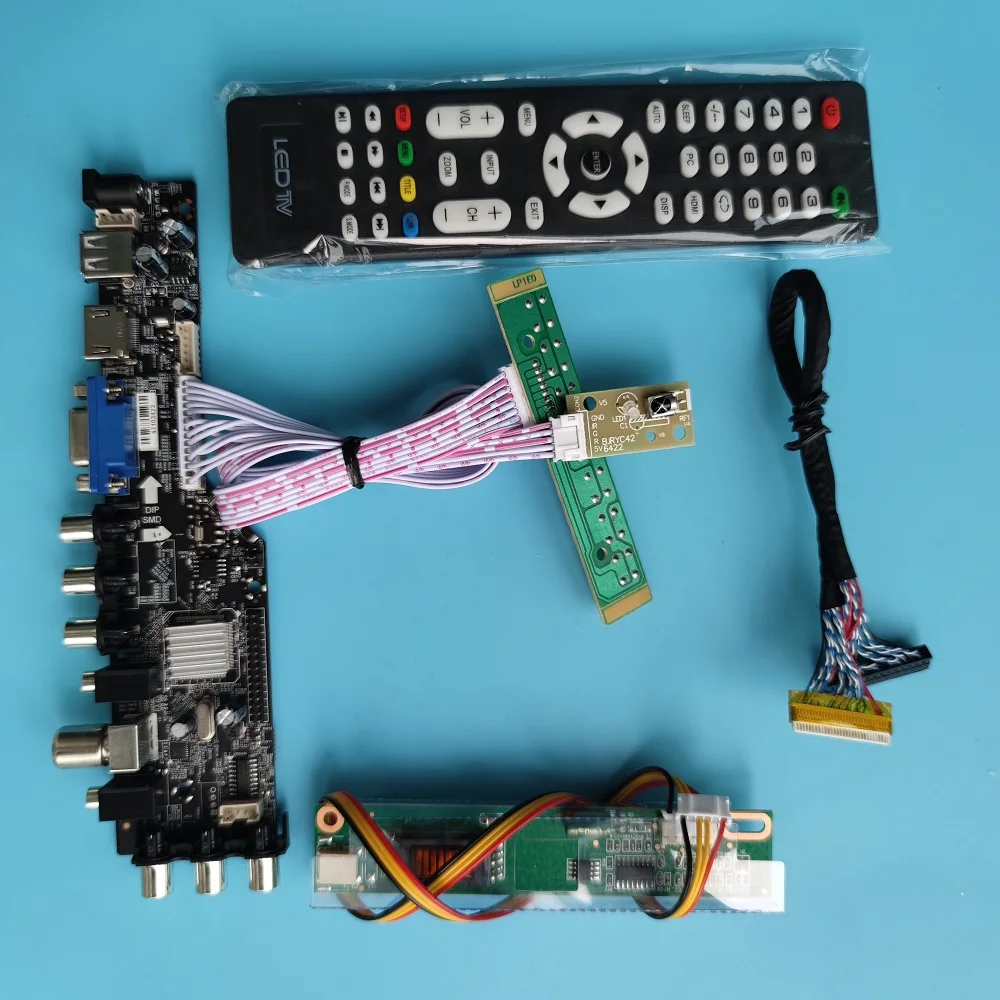 

Kit For QD15TL07 1280x800 driver digital panel controller board DVB-T DVB-T2 Display remote HDMI-compatible LED USB VGA AV TV