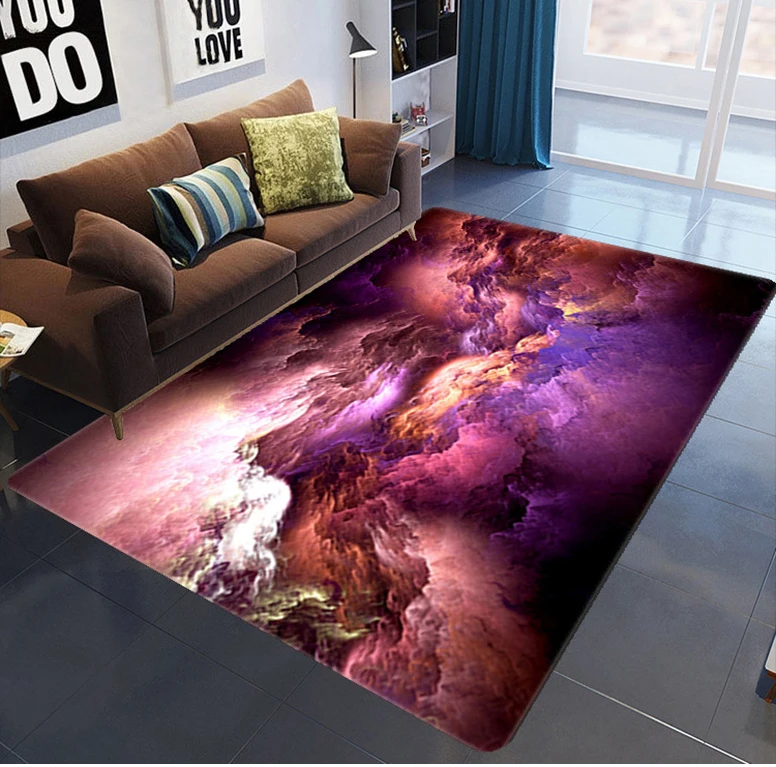

galaxy pattern carpet Square Anti-Skid Area Floor Mat 3D Rug Non-slip Mat Dining Room Living Room Soft Bedroom Carpet style