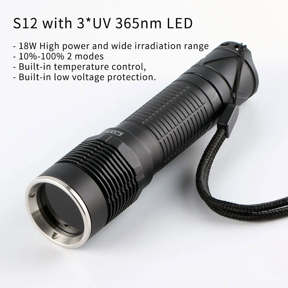 Конвой S12 с 3 * УФ 365nm светодиодный UVA 21700 ультрафиолетовый фонарик фонарь|Фонарики