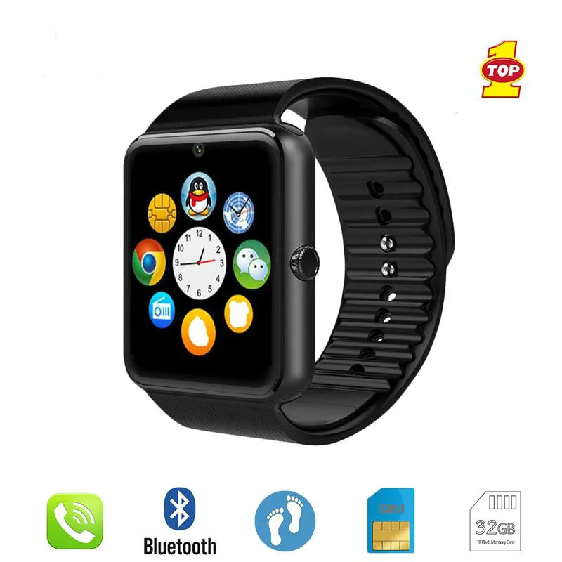 

New GT08 Plus Smart Watch Push Message Wrist Smartwatch Support SIM/TF Card Bluetooth Wristwatch Men's Watch For Mobile Phone