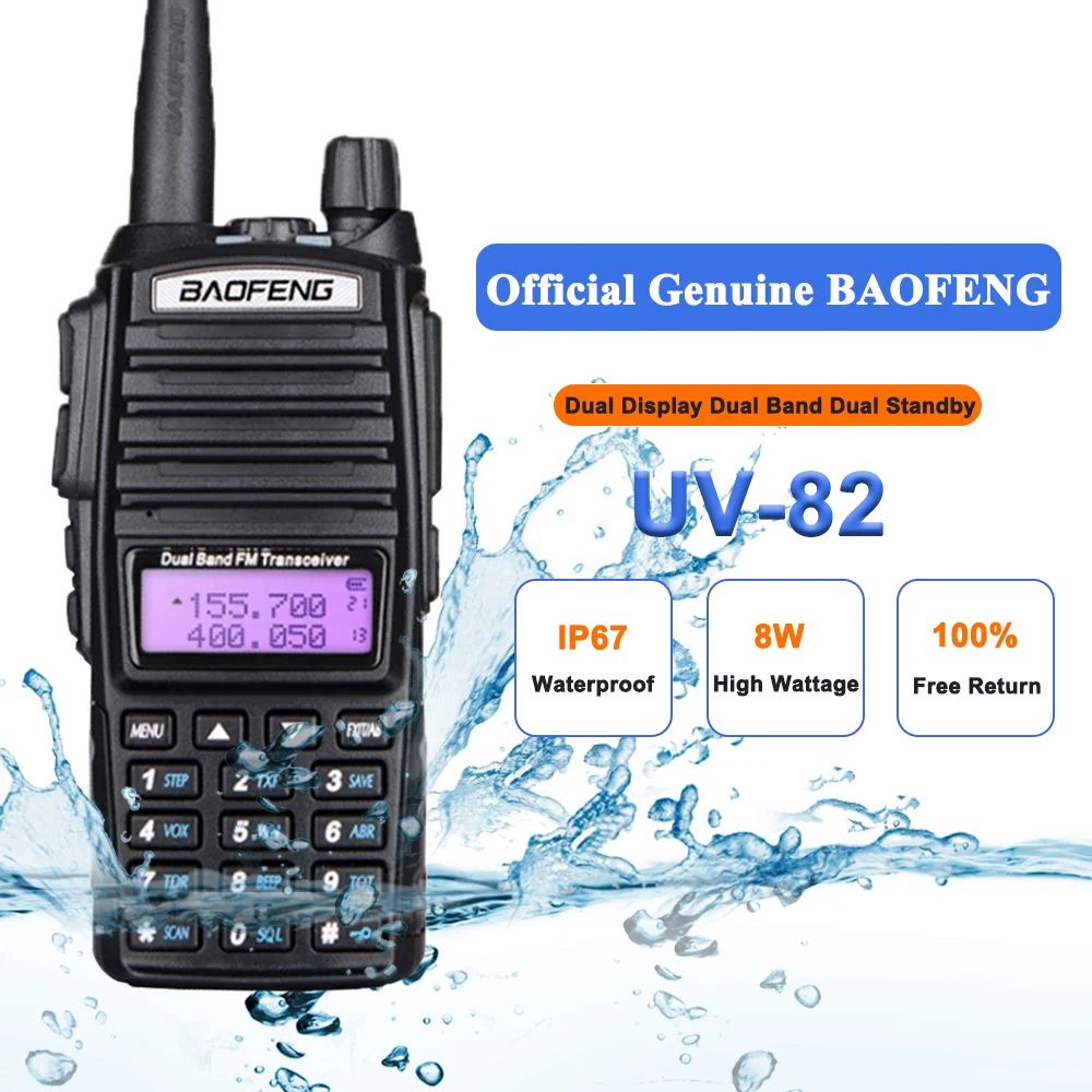 Baofeng двухстороннее радио UV-82 рация 8 Вт 128 канал двухдиапазонный УКВ 136-174 МГц 400-520 МГц Портативный Baofeng UV82 радиоприемник