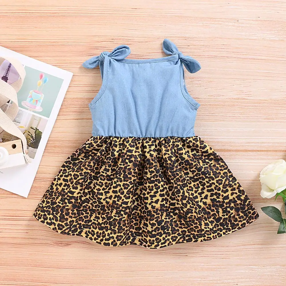 Детское платье без рукавов с леопардовым принтом | Мать и ребенок