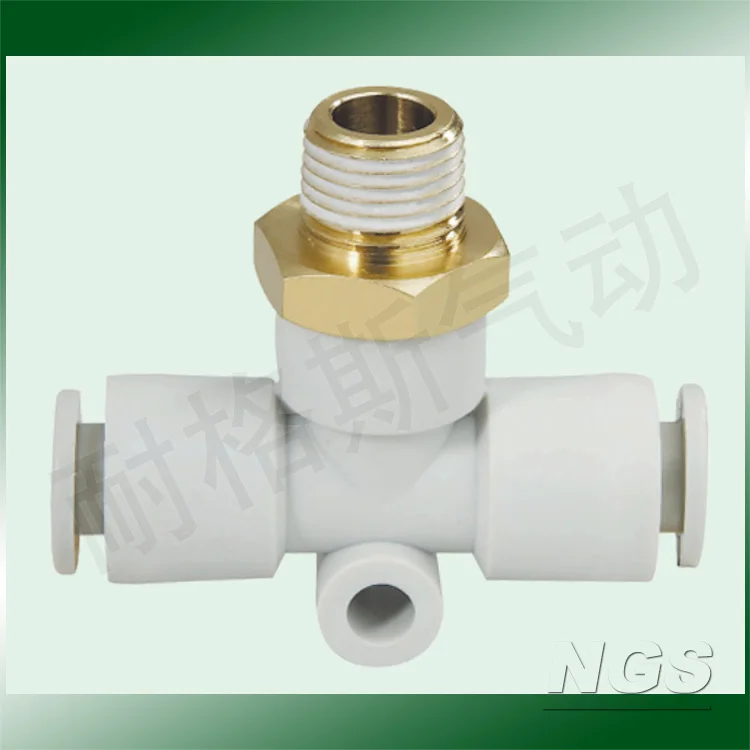 1/4" 1/8" 3/8" 1/2&quotBSPT Male Thread Pipe Coupler Pneumatic T-joint KQ2T04/06/08/10/12/16-M5/M6/01/02/03/04S |