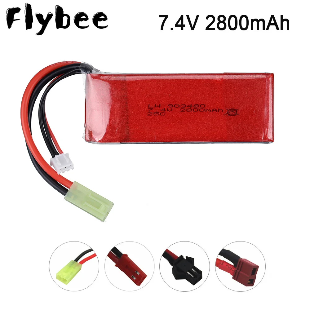 Аккумуляторная батарея Lipo для Feilun FT009 7 4 В 2800 мАч 25C запасные части лодок WLtoys 144001