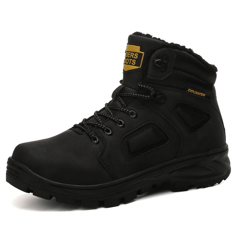 

2019 Snow Boots Men Winter Shoes Thick Sole Men Ankle Boots Warm Plush for Cold Winter Sneakers Male Booties KA1810