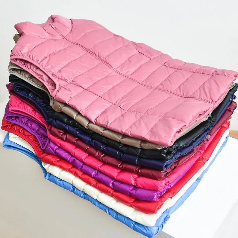 Женский пуховой жилет без рукавов Осень-зима 2020 ульсветильник из 90% белого