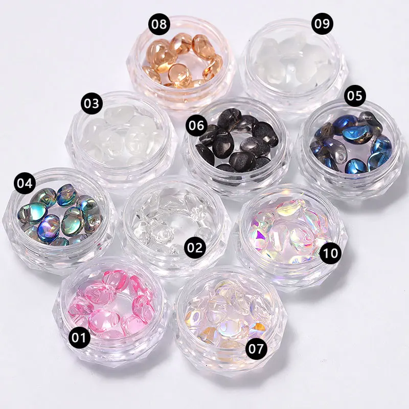 

10Pcs/box Symphony Crystal Stone Japanese Three-dimensional Irregular Aurora Rhinestone Nail Art Decoration Diamond Jewelry