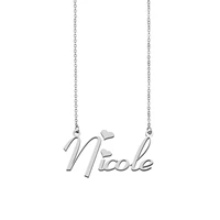 nicole name necklace personalised for women choker stainless steel gold plated alphabet letter pendant jewelry best friends gift