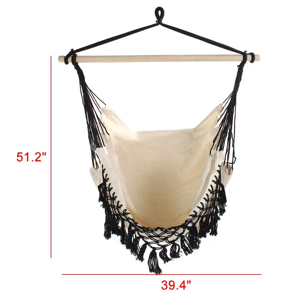

130 x100 x100cm Nordic style Home Garden Hanging Hammock Chair Outdoor Indoor Dormitory Swing Hanging Chair with Wooden Rod