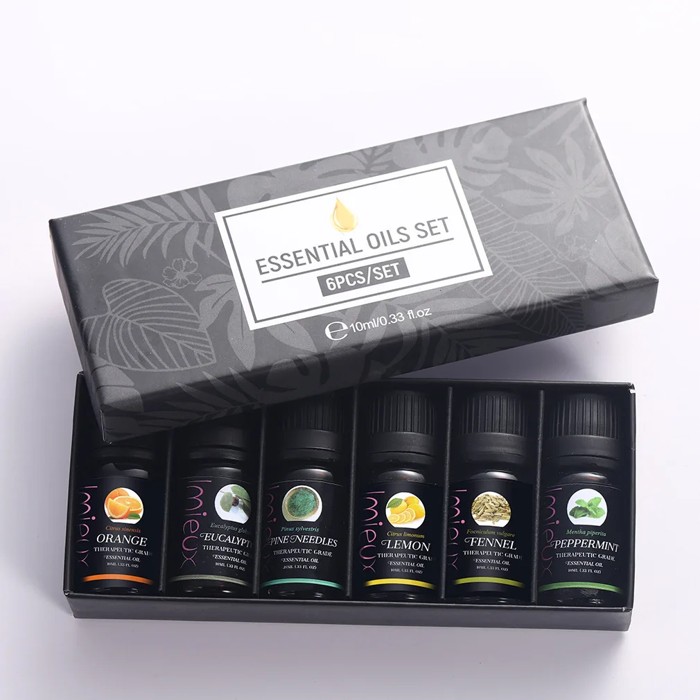 

10ml Single Essential Oil Set 6 Piece Set Plant Aroma Essential Oil Humidifier Diffuser
