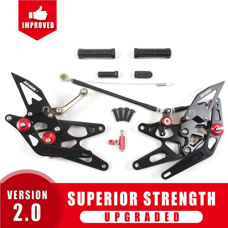 

Arashi CNC Adjustable Footrest For YAMAHA YZF R1 2005 2006 Foot Pegs Rear Sets Rearsets YZF-R12005-2006 Aluminum