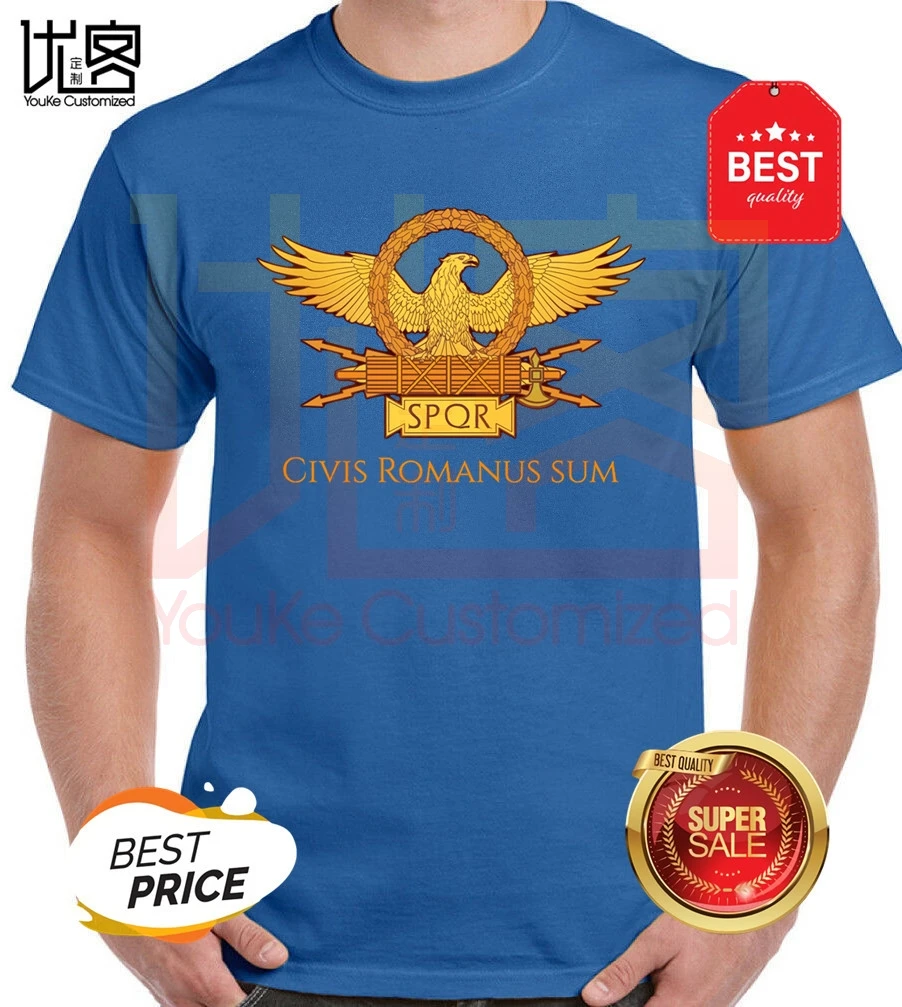 Civis Romanum Sum T-Shirt SPQR Roman Gladiator Imperial Golden Eagle 2020 Summer T Shirt | Мужская одежда