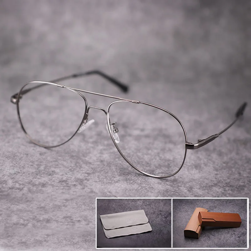 Vazrobe Memory Aviation Eyeglasses Frame Men Women Vintage Glasses for Man Spectacles Prescription Myopia Diopter Eyeglass 9g