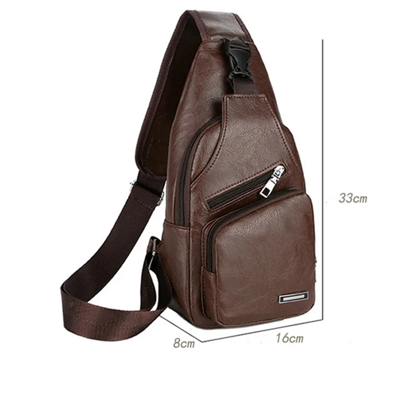 

Shoulder Bags 2021 New Fashion Solid Color Casual Shoulder Chest Bag USB Charging Carrying Case Bag