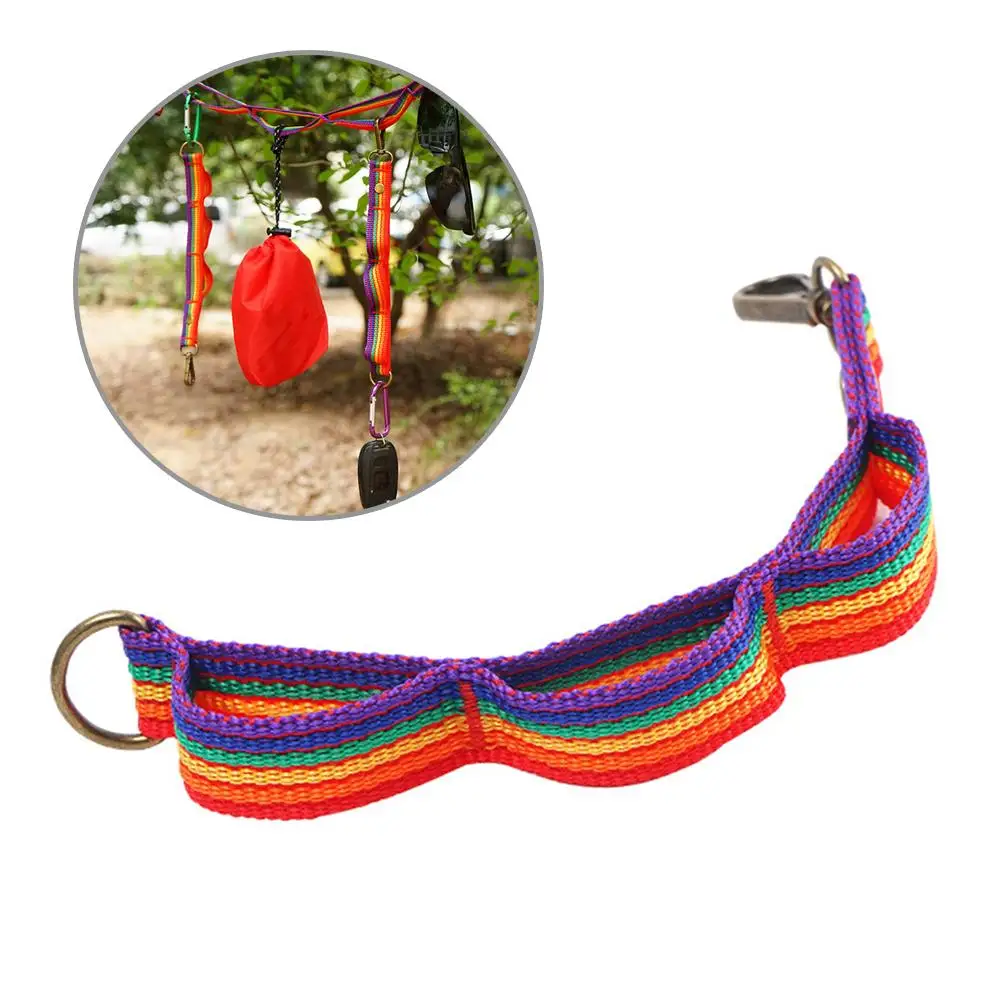 

Nylon Webbing Hammock Strap High Load-Bearing Durable Camping Travel Portable Sling Climbing Rope Rainbow Outdoor Key Chain 4